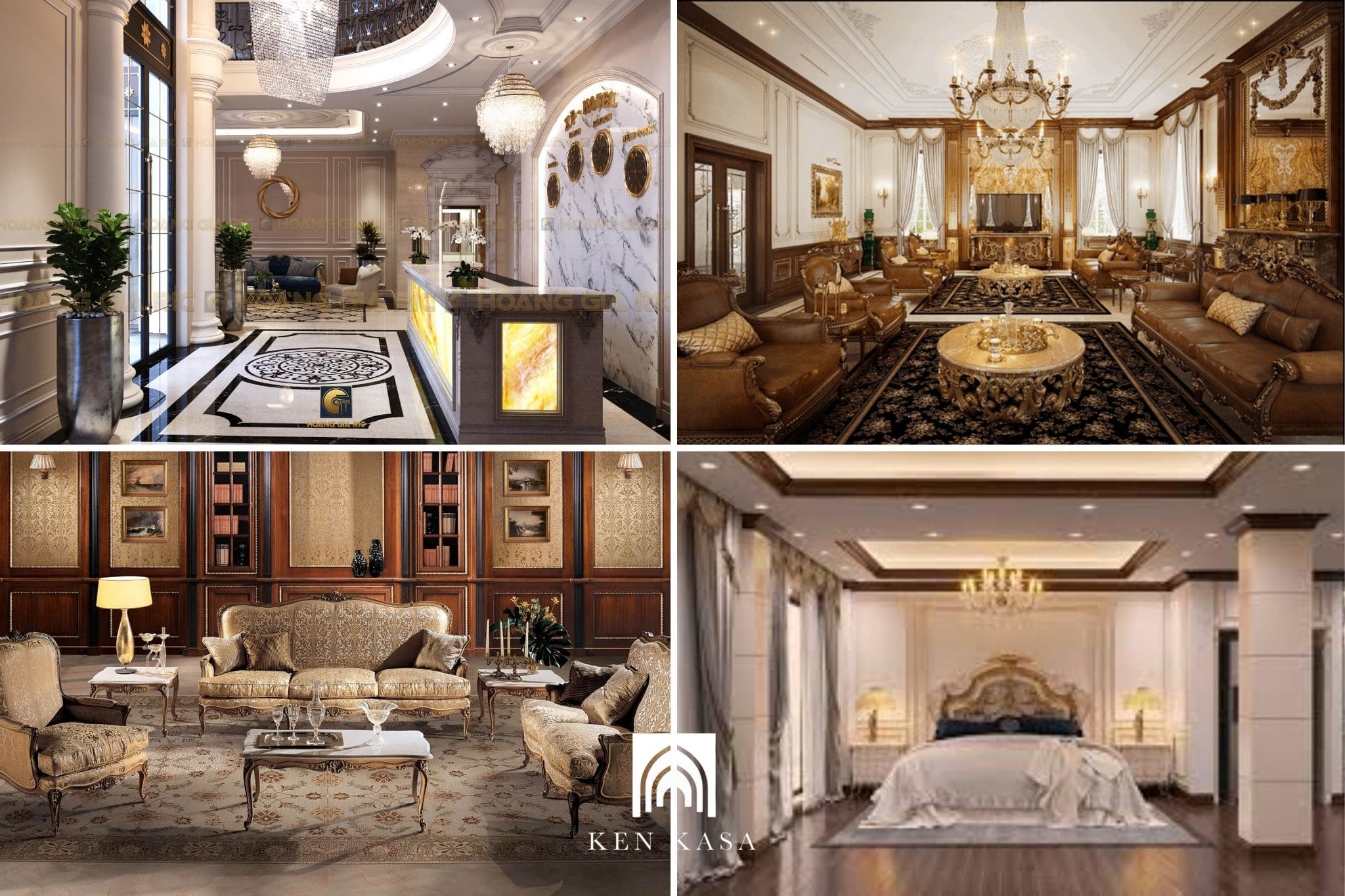 Thiết kế nội thất kh&aacute;ch sạn 4 sao phong c&aacute;ch t&acirc;n cổ điển