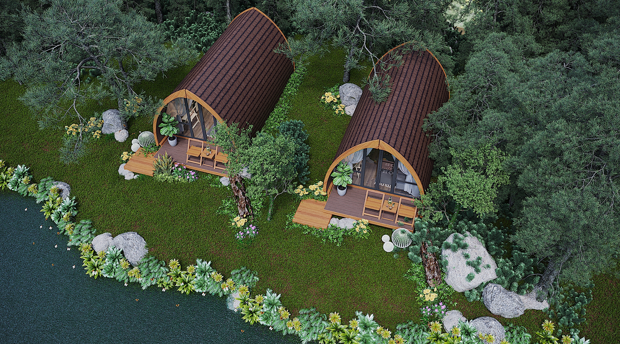 mẫu bungalow nhà gỗ đẹp