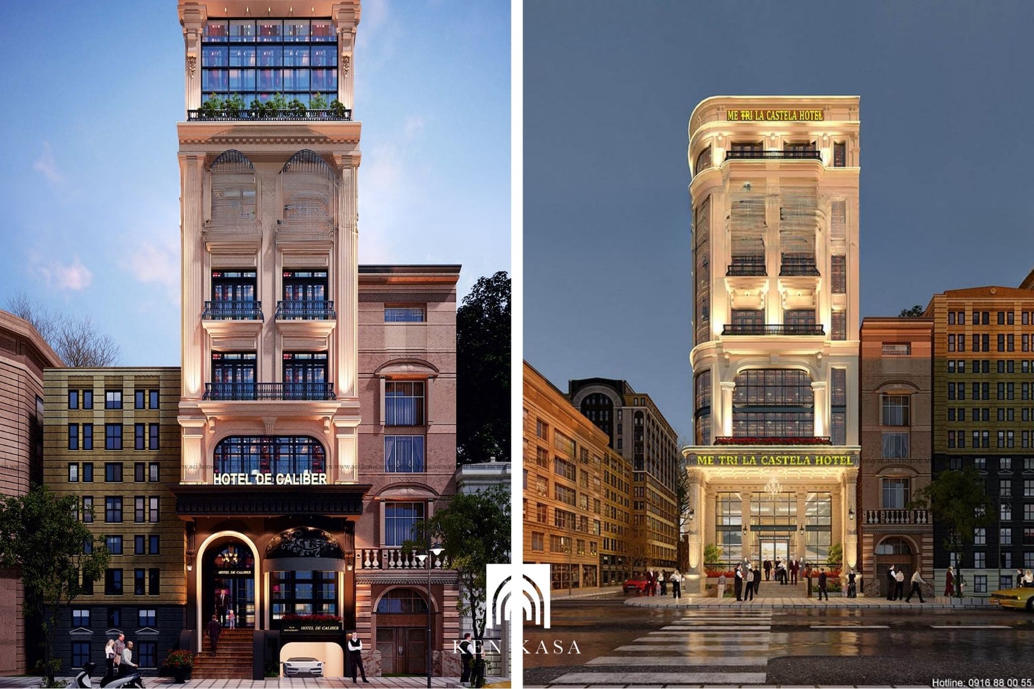 Mẫu thiết kế mặt tiền kh&aacute;ch sạn mini phong c&aacute;ch Boutique