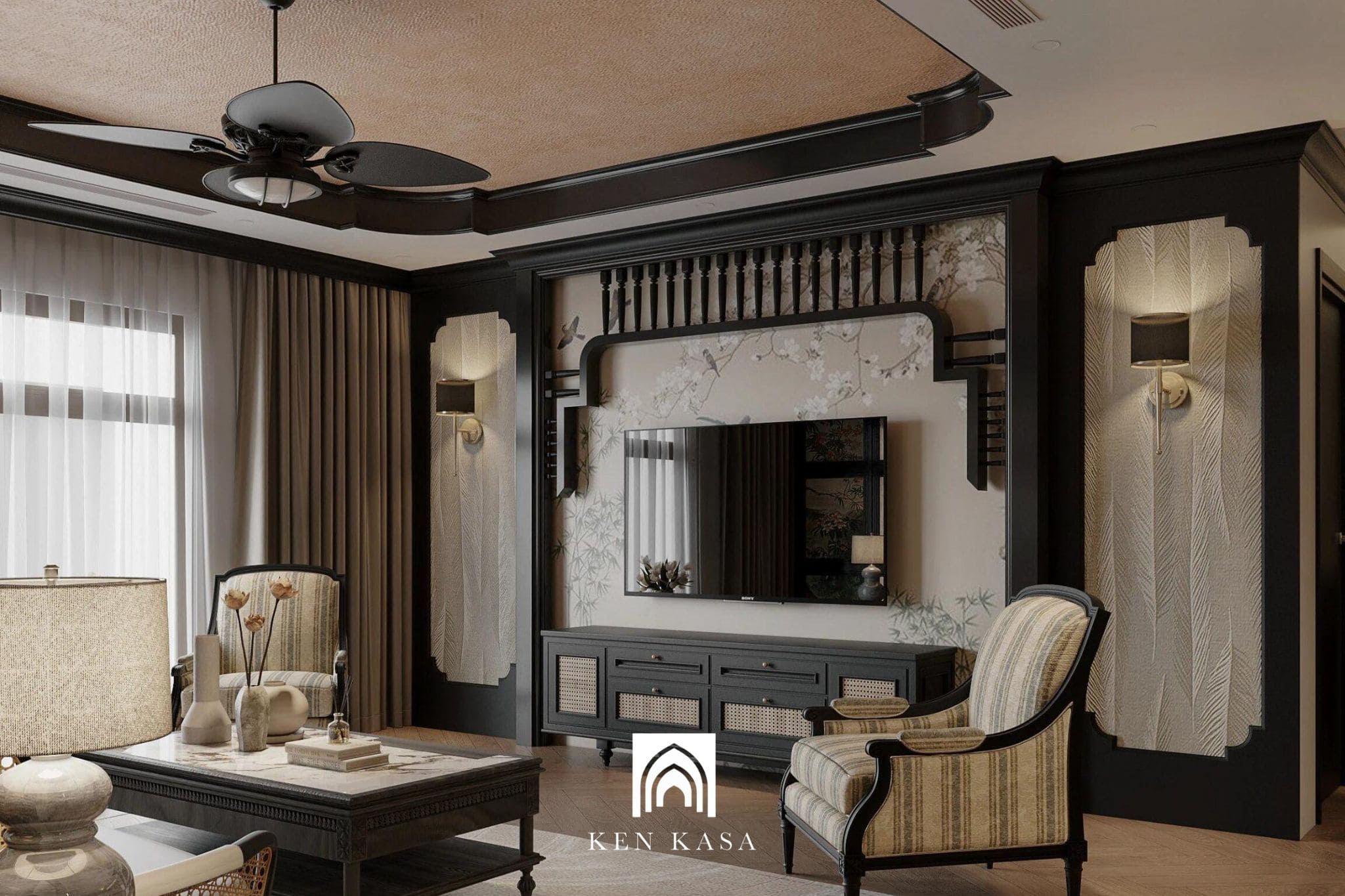 Bảng m&agrave;u trầm ấm, sang trọng