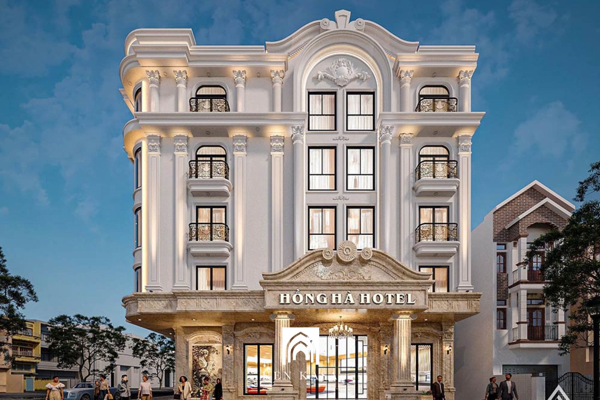 mẫu thiết kế kh&aacute;ch sạn t&acirc;n cổ điển 5 sao