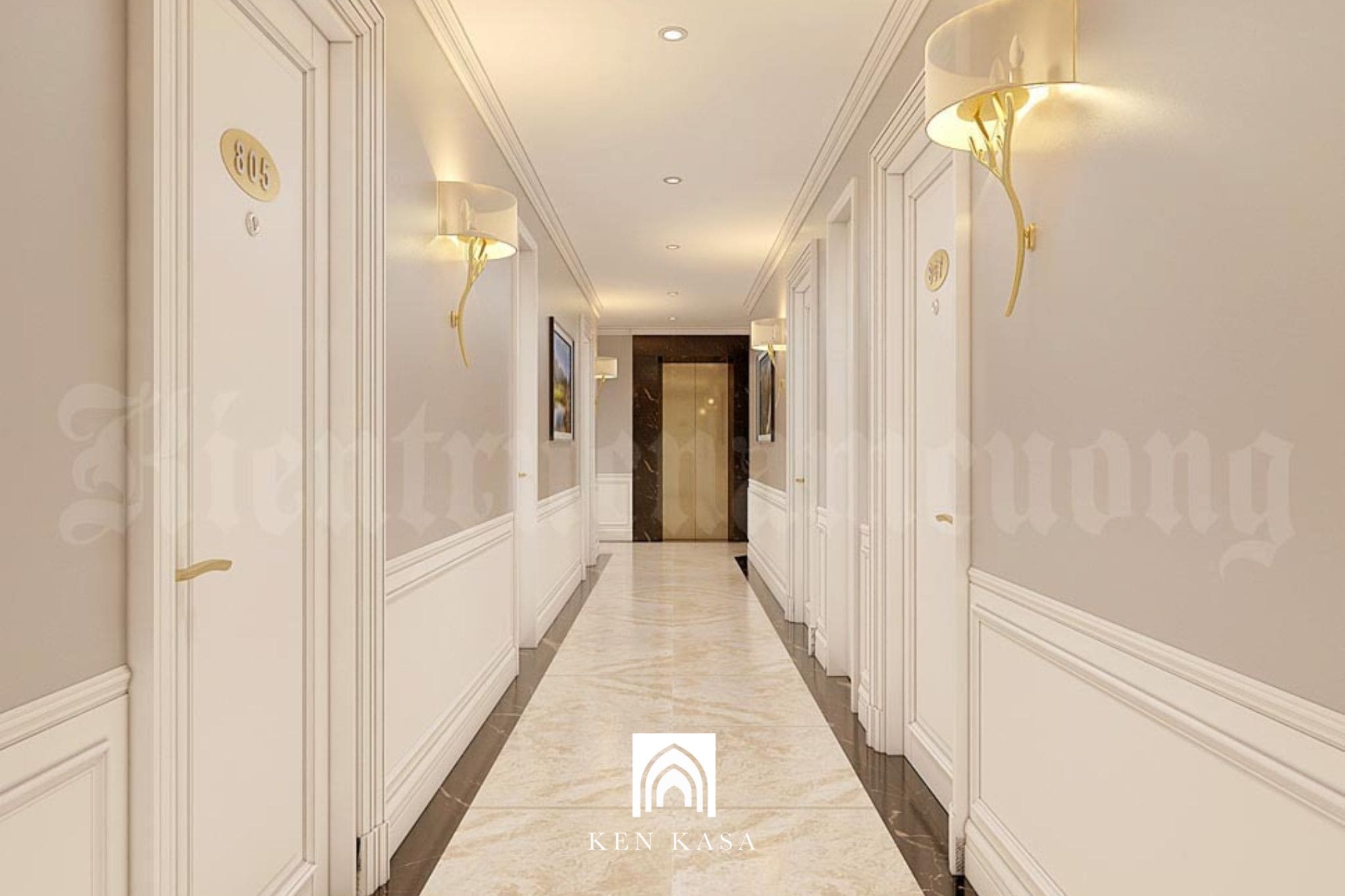 Thiết kế nội thất h&agrave;nh lang v&agrave; khu vực c&ocirc;ng cộng