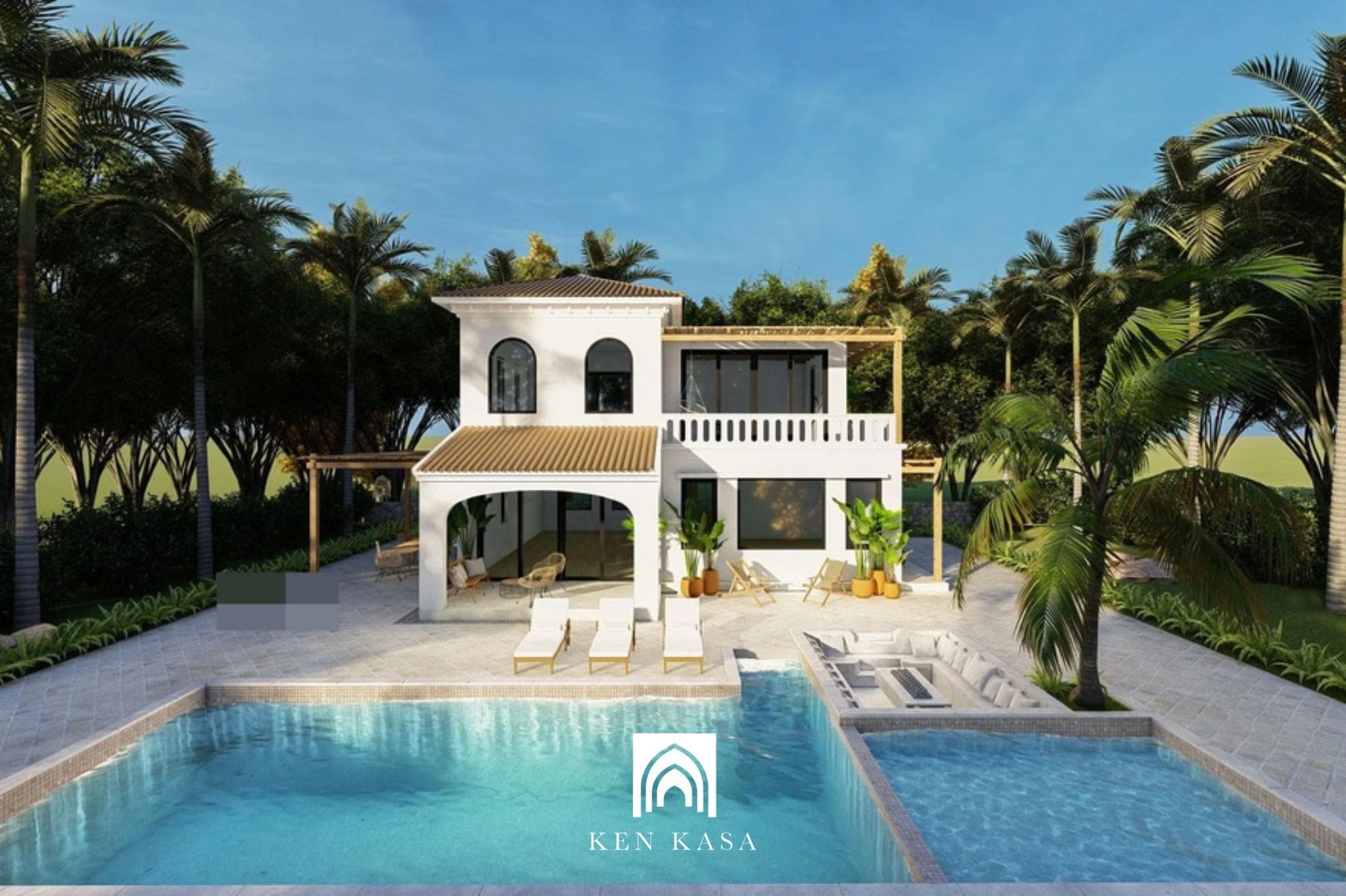 Biệt thự nghỉ dưỡng 1 tầng phong c&aacute;ch Địa Trung Hải