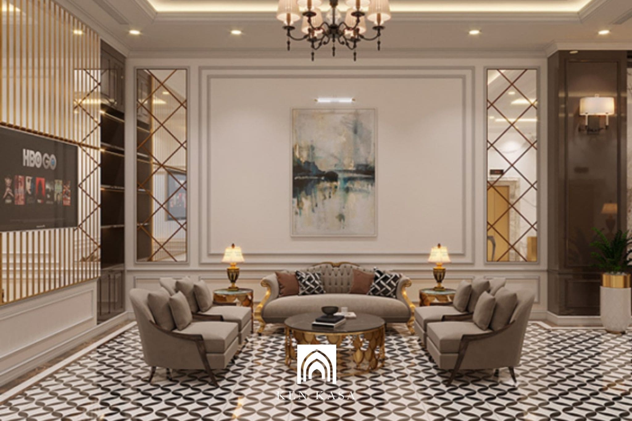 Mẫu thiết kế kh&aacute;ch sạn t&acirc;n cổ điển đẹp kết hợp nội thất luxury