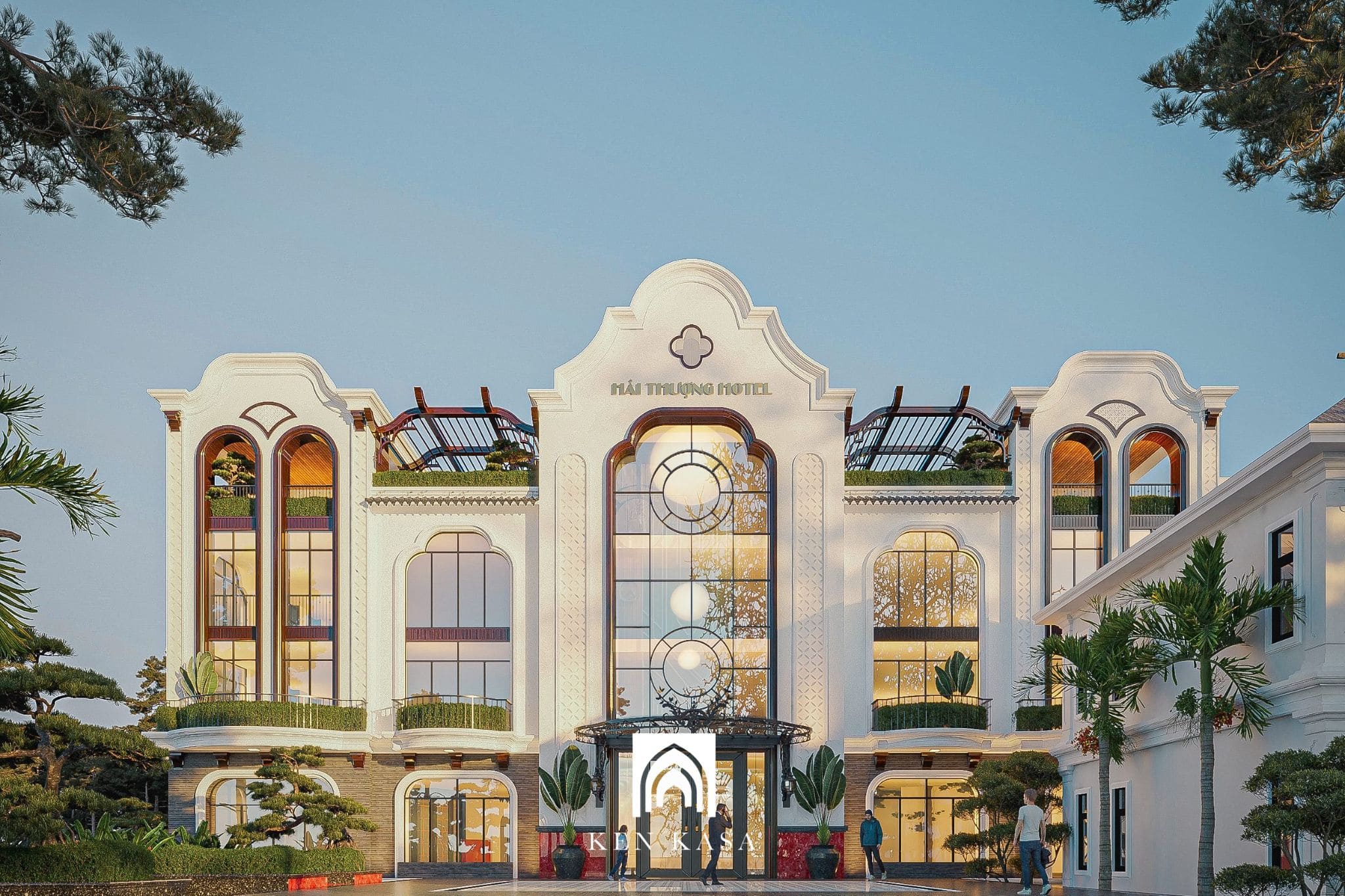 Mẫu thiết kế kh&aacute;ch sạn t&acirc;n cổ điển đẹp phong c&aacute;ch Indochine (Đ&ocirc;ng Dương)