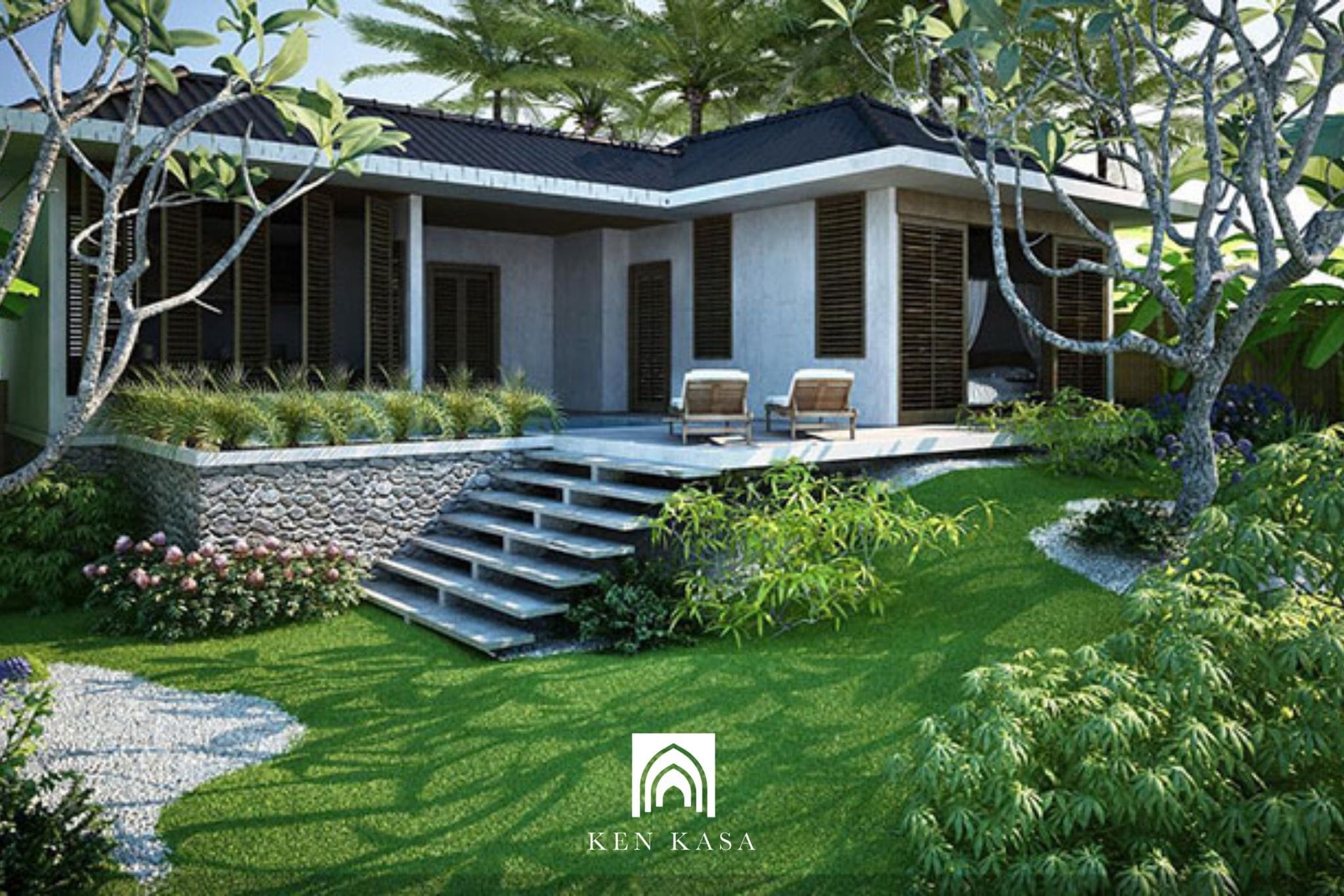 Mẫu nh&agrave; resort đẹp phong c&aacute;ch cottage ven hồ &ndash; s&acirc;n vườn