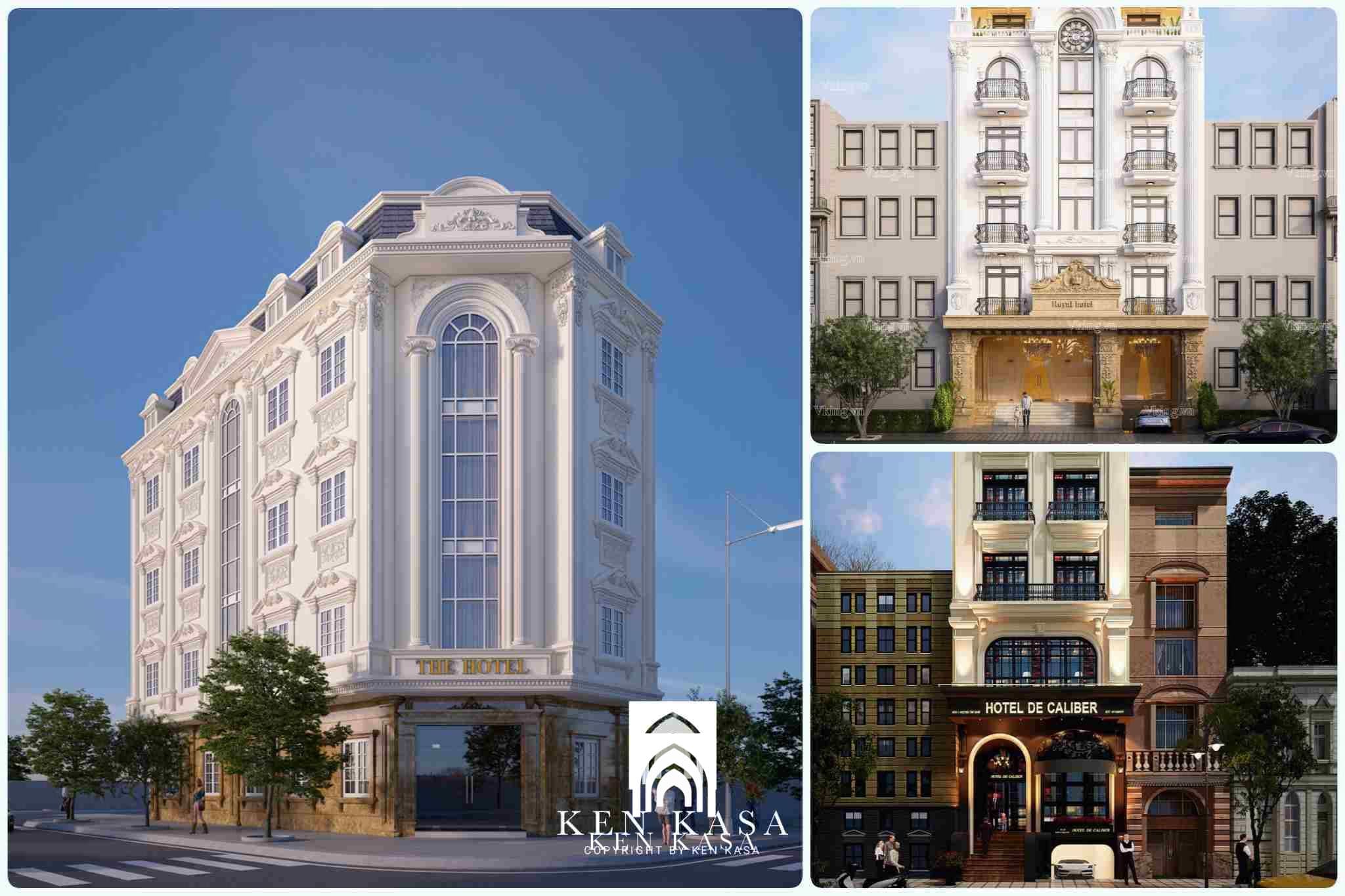 Một số mẫu mặt tiền kh&aacute;ch sạn t&acirc;n cổ điển sang trọng