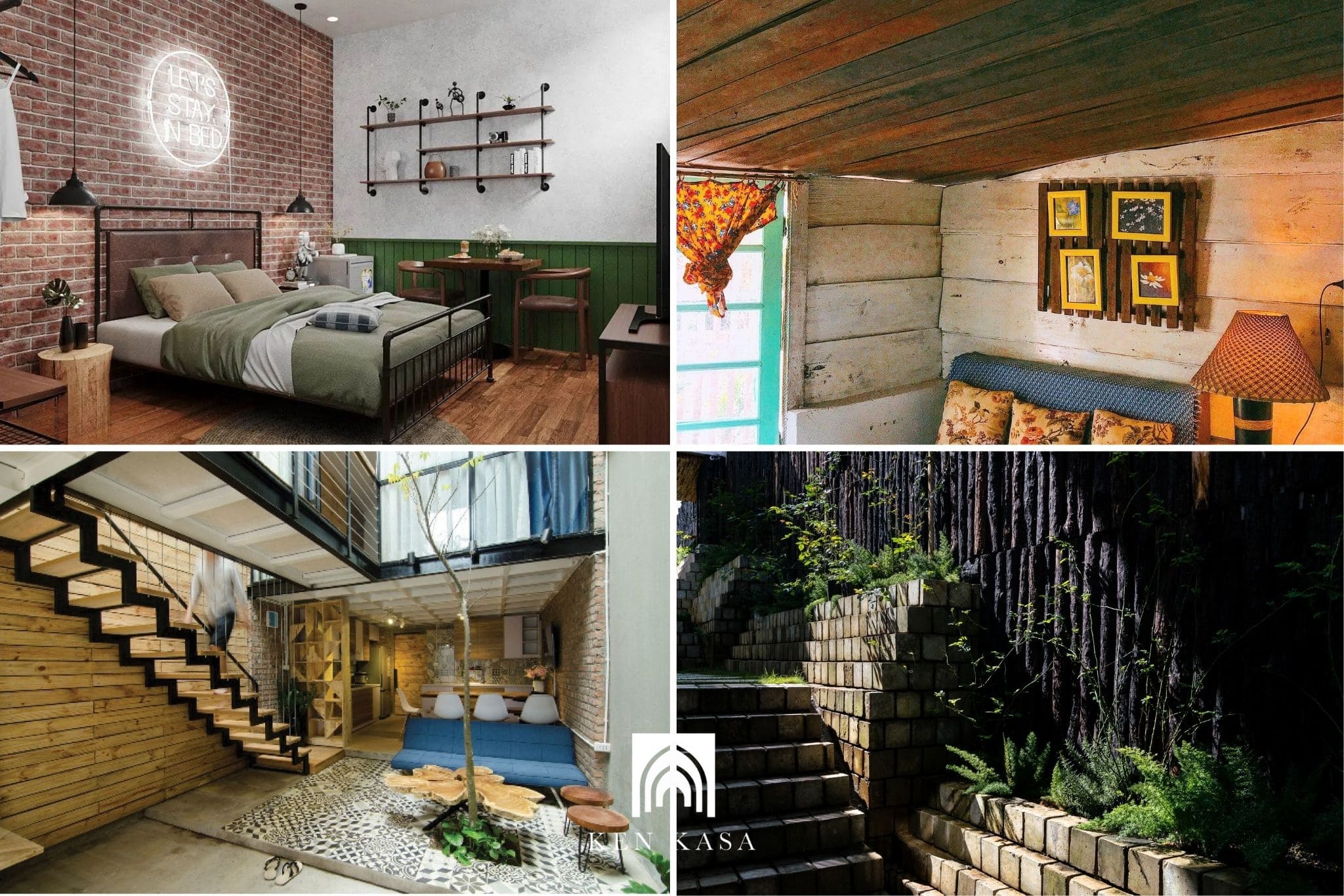 Mảng tường chủ đạo hoặc vật liệu nổi bật