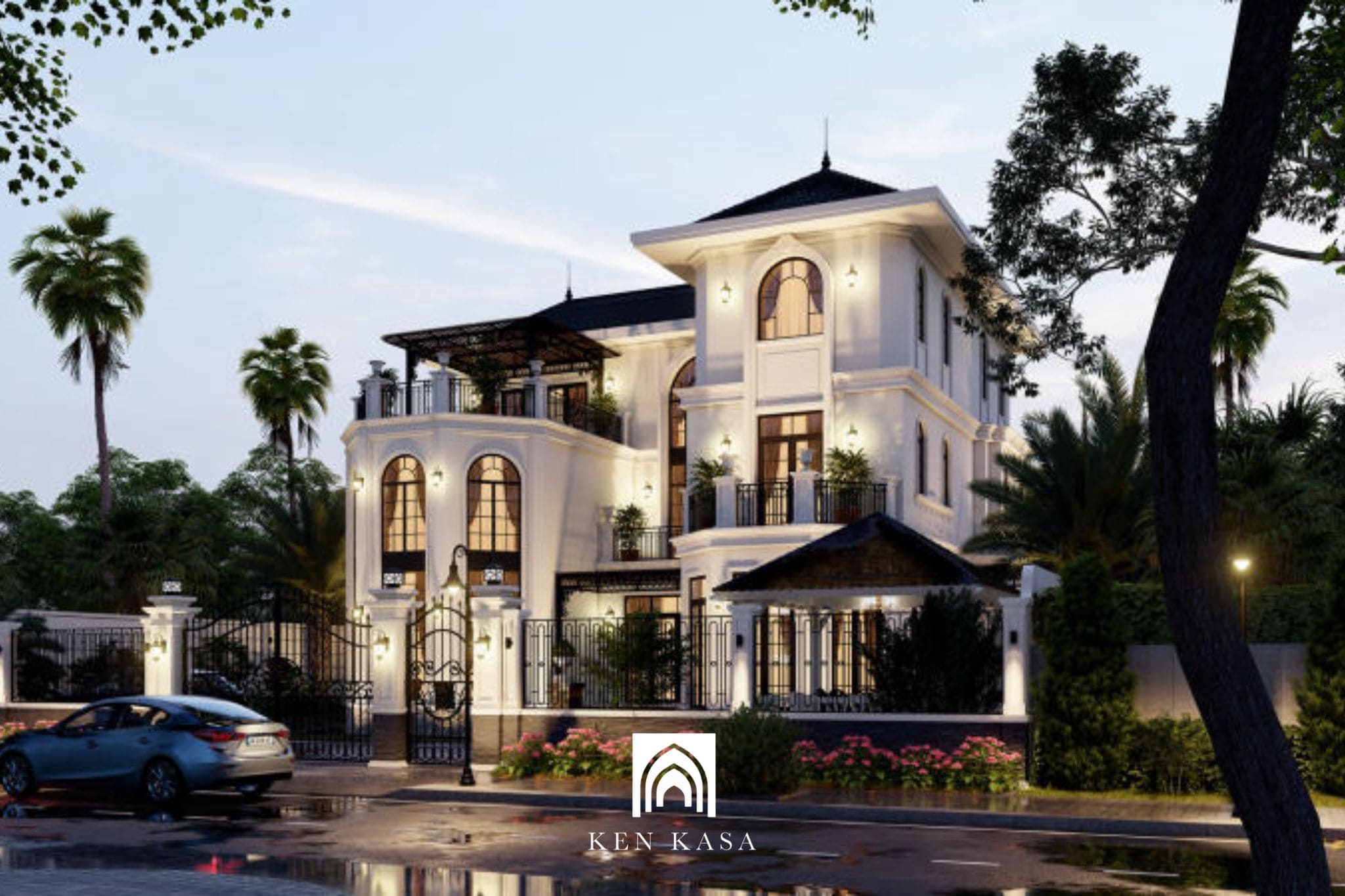 Phong c&aacute;ch thiết kế biệt thự nghỉ dưỡng Indochine