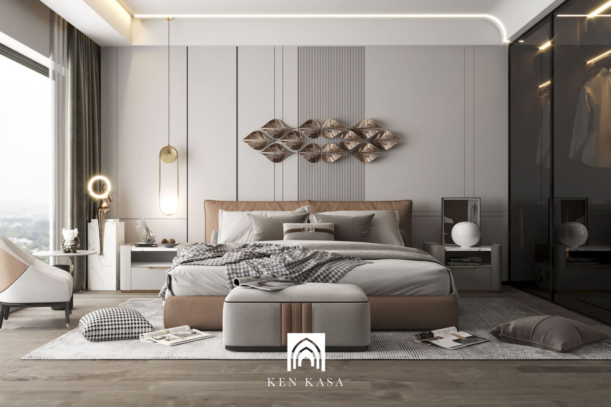 Mẫu ph&ograve;ng ngủ kh&aacute;ch sạn hiện đại ph&ograve;ng cao cấp